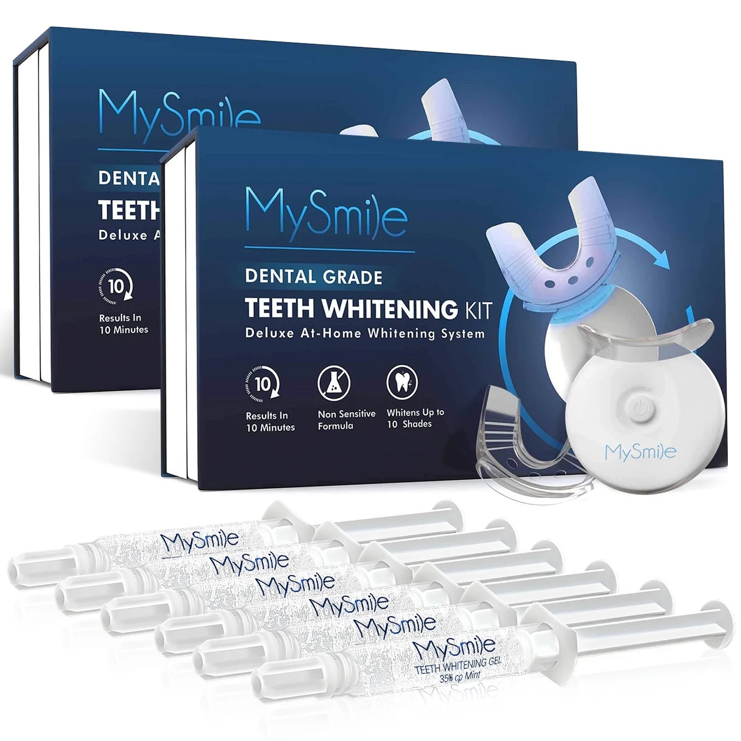 2PC  Teeth Whitening Kit with 5-LED Light, 6Pc Opalescence Whitening Gel Powerful Formula,10 Min Fast Tooth Whitener