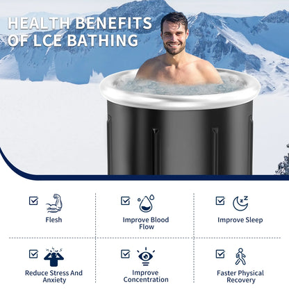 Large Ice Bath Tub for Athletes, Cold Plunge Tub for Recovery, Ice Plunge Tub with Cover for Family Gardens, Gyms, Arena and Cold Water Therapy Training