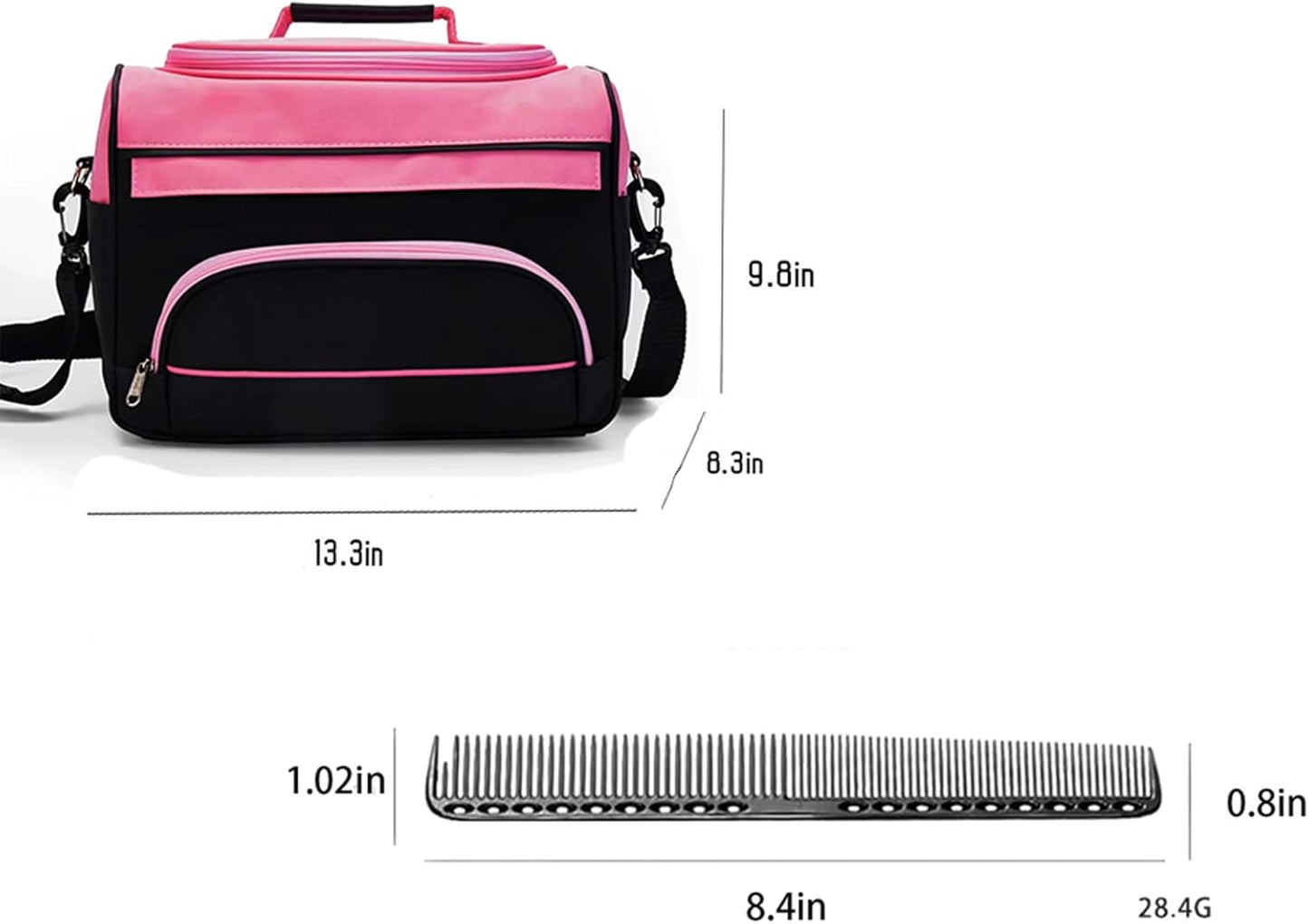 Large Capacity Hairdresser Bag Barber Carrying Case with Handle and Shoulder Strap, Beauty Salon Tool Kits Storage Travel Barber Case Holds Various Hair Cutting Tools Haircutting Bag