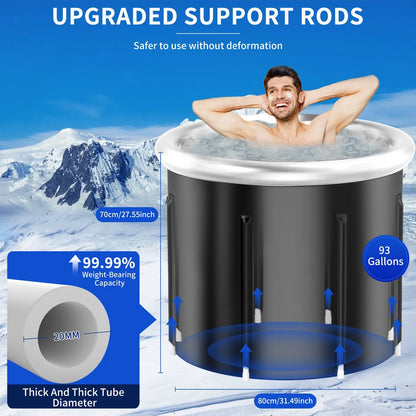 Large Ice Bath Tub for Athletes, Cold Plunge Tub for Recovery, Ice Plunge Tub with Cover for Family Gardens, Gyms, Arena and Cold Water Therapy Training